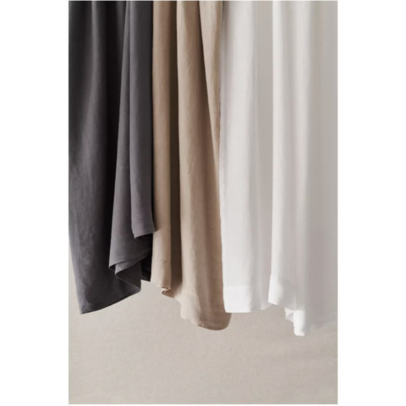 The Threadery 3 Piece Queen Duvet Cover Set Pure Belgian Linen Grey Quiet Shade - Picture 8 of 15